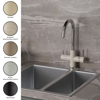 Смеситель для кухни Paini Cox 7855643CR3V11L2KM с подводом для фильтра granite sahara